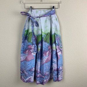 COUNTRYSIDE Printed Tie Waist Wrap Midi Skirt
